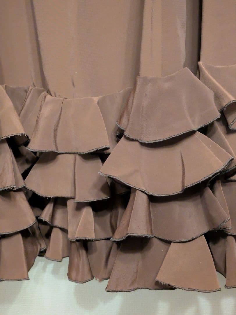 ペチコート フラメンコ衣装 4段フリル L ブラウン - メルカリ