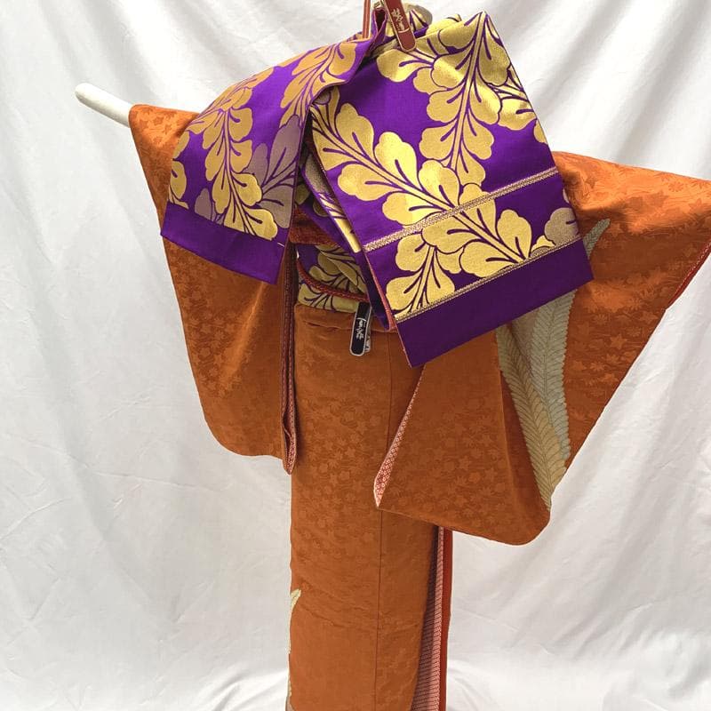 505aj75□ハーフ成人式 卒業式 十歳 女児 着物のみ 金駒刺繍□美品