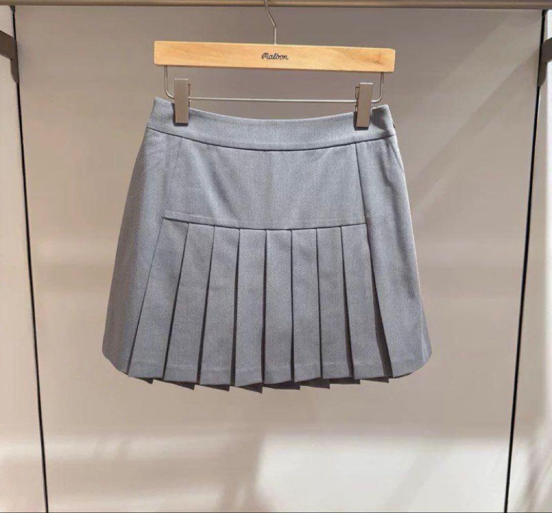 Malbon マルボンゴルフウェア レディース グレー プリーツスカート ゴルフ