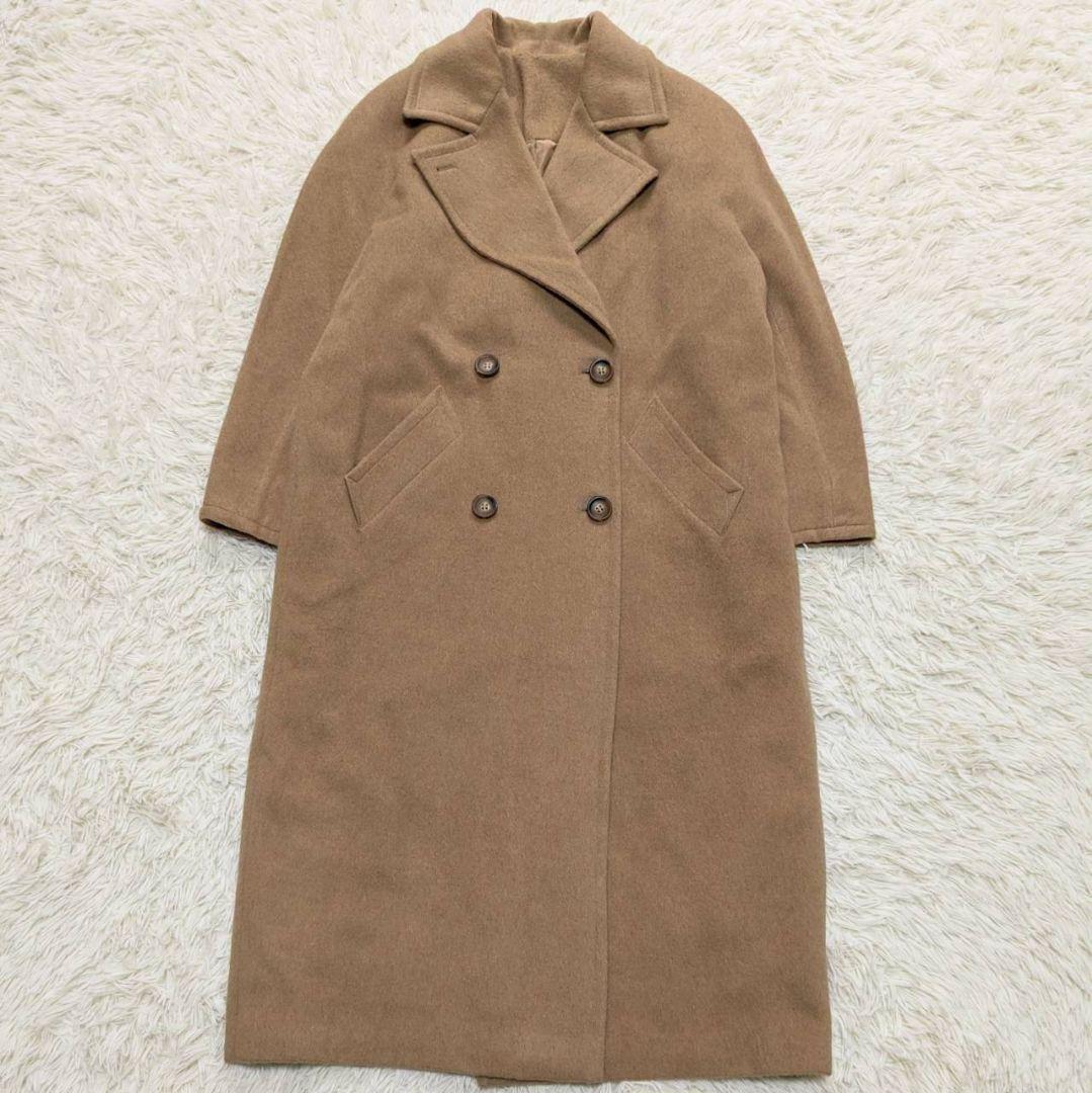 バーバリー チェスターコート キャメル100% ダブル ベルト ベージュ L