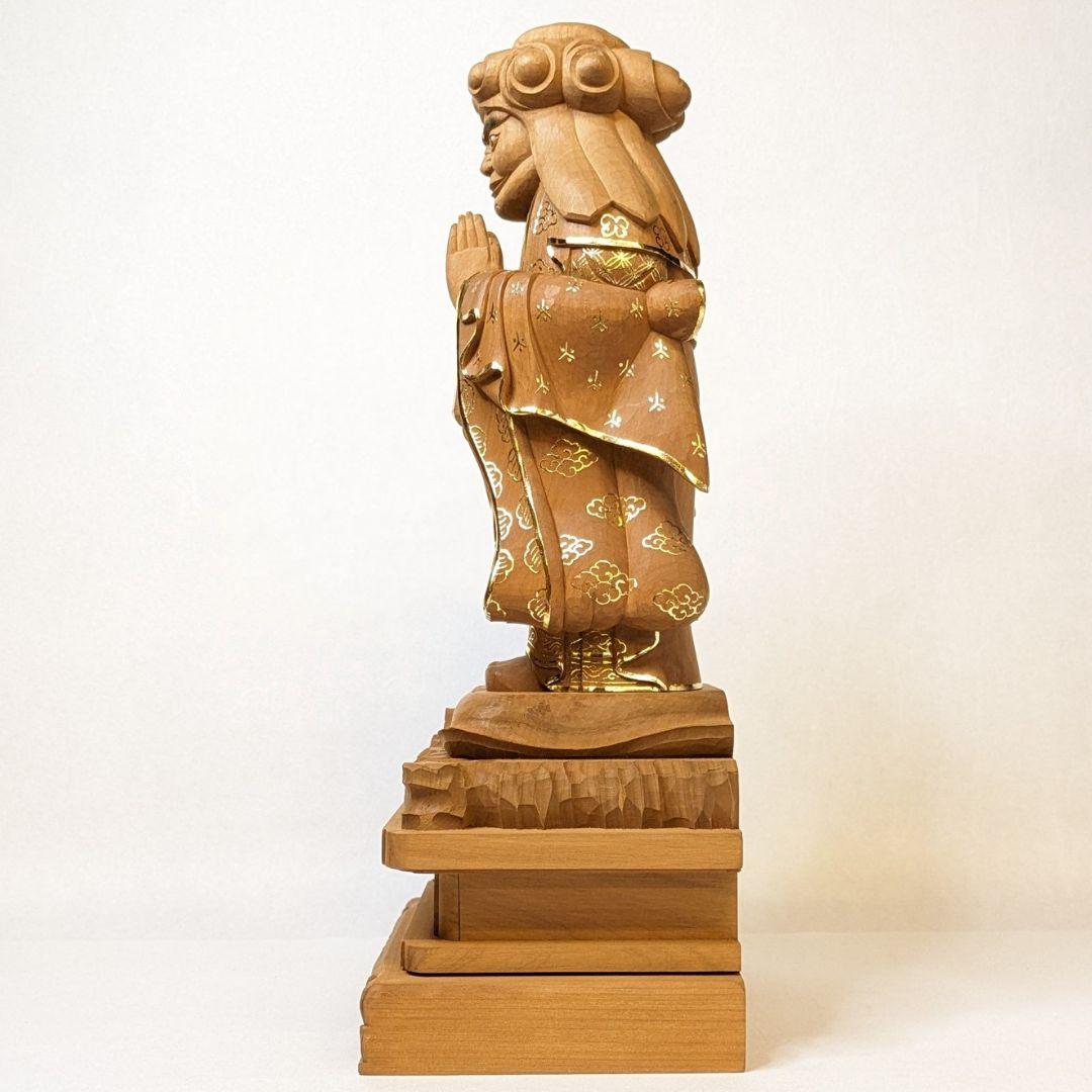 【セール・新品】 中山鬼子母神　金泥　紅檀　総高さ約32.5㎝　鬼子母神