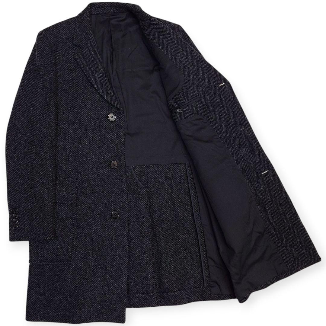 【美品】マーガレットハウエル ウール ヘリンボーン チェスターコート M