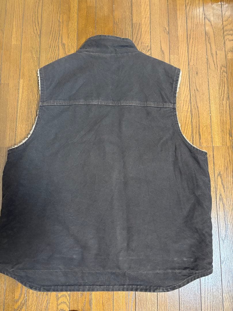 Carhartt ダークブラウン ジップアップベスト