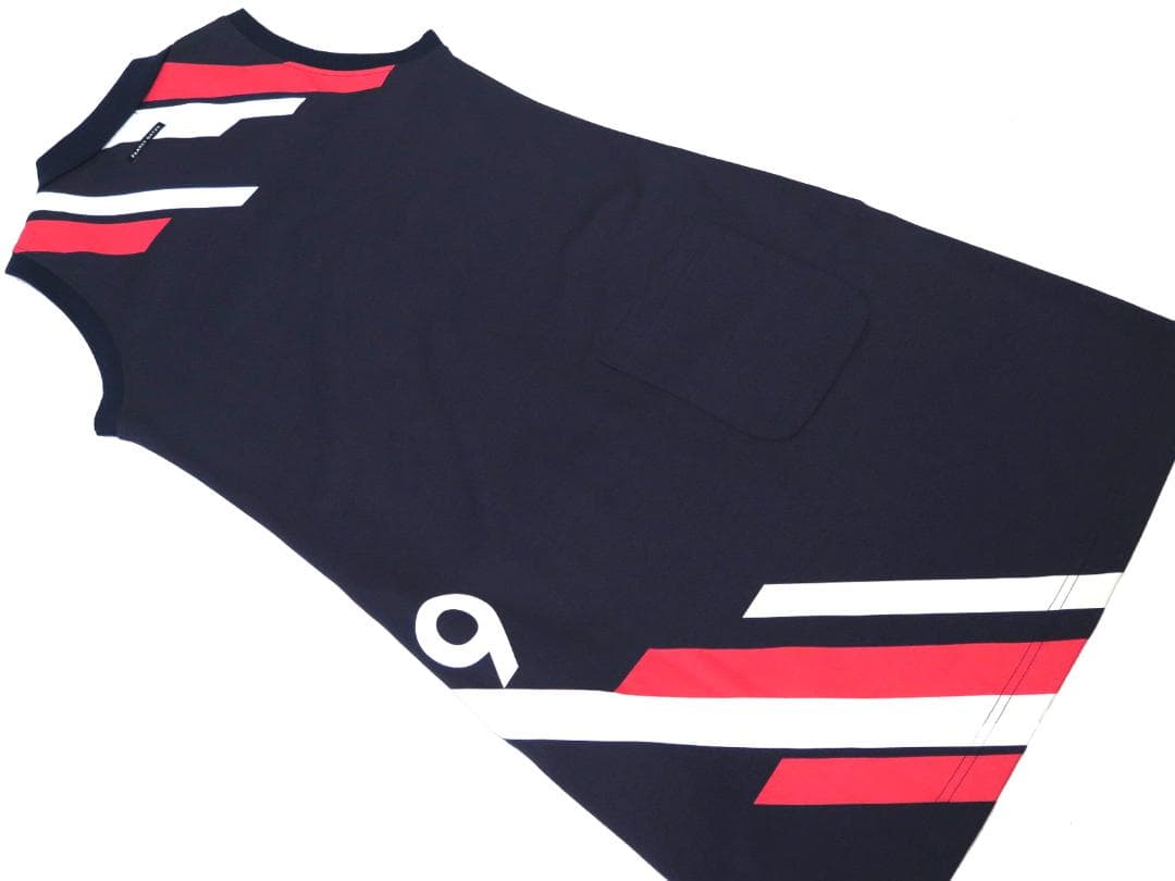 新品● パーリーゲイツ ●配色ライン ノースリーブ ワンピース　ネイビー/S