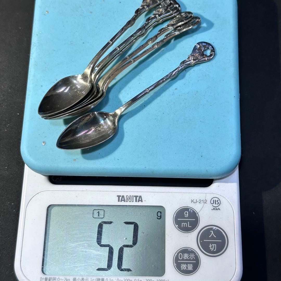 希少☆大正アンティーク銀製スプーン6客未使用品共箱入り