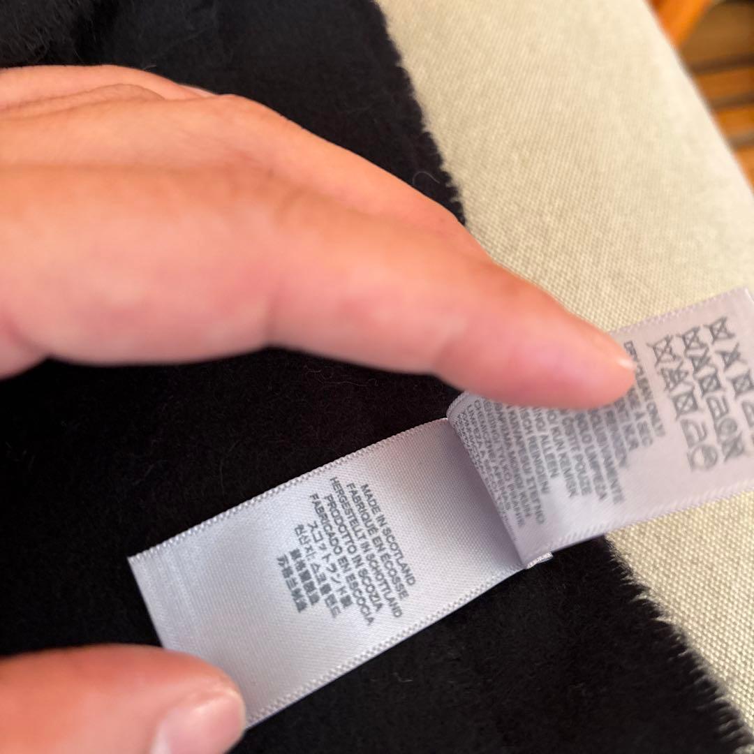 ジョンストンズ　カシミア大判ストール　ブラック