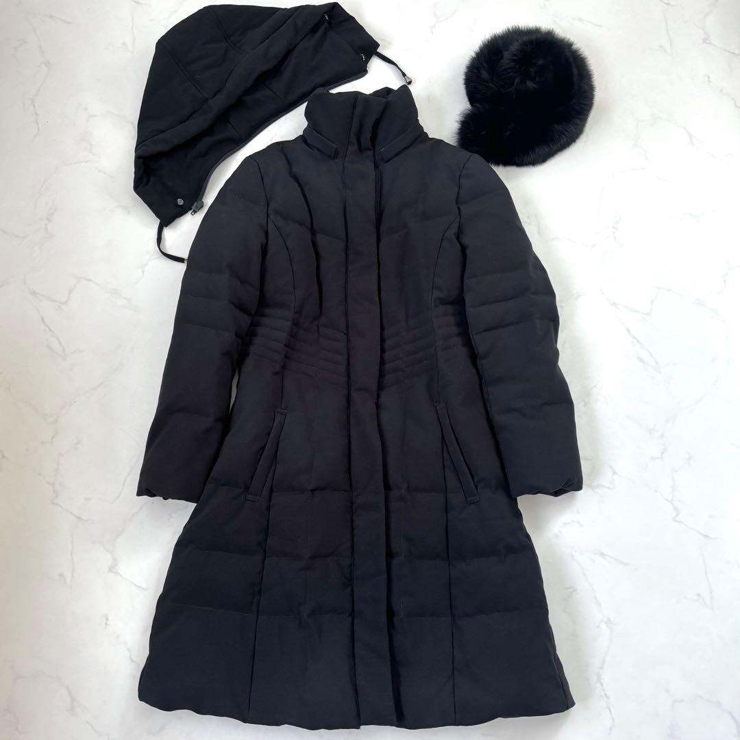 ルイルエブティック ウエストフィットロングダウンコート フォックス マット黒 M