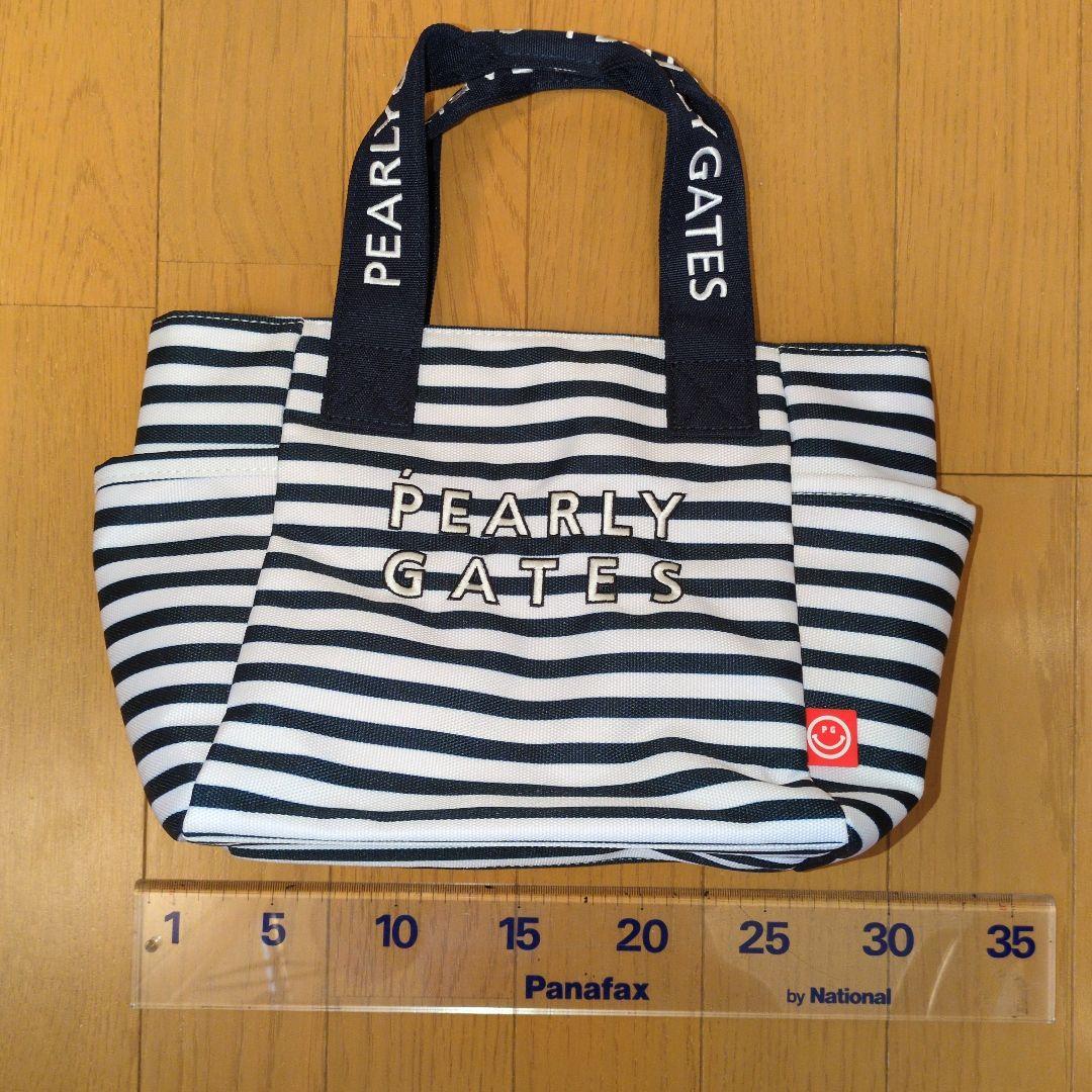 PEARLY GATES ストライプ　ラウンドトートバッグ