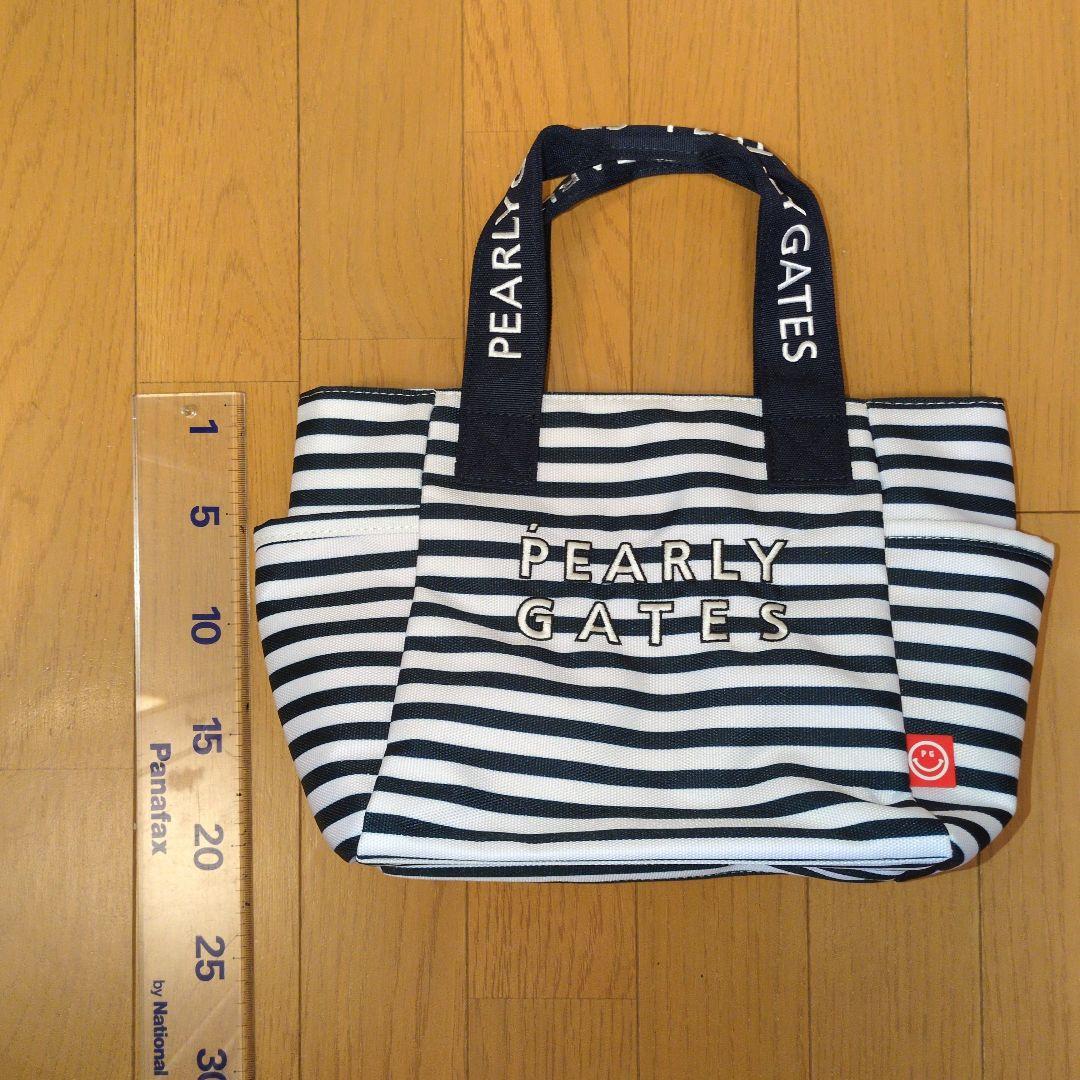 PEARLY GATES ストライプ　ラウンドトートバッグ