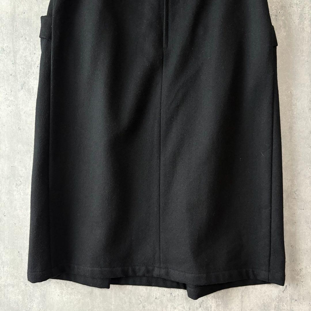 ワイズ Y's ウールナイロンフレアスカート 黒 ベルトデザイン 状態◎
