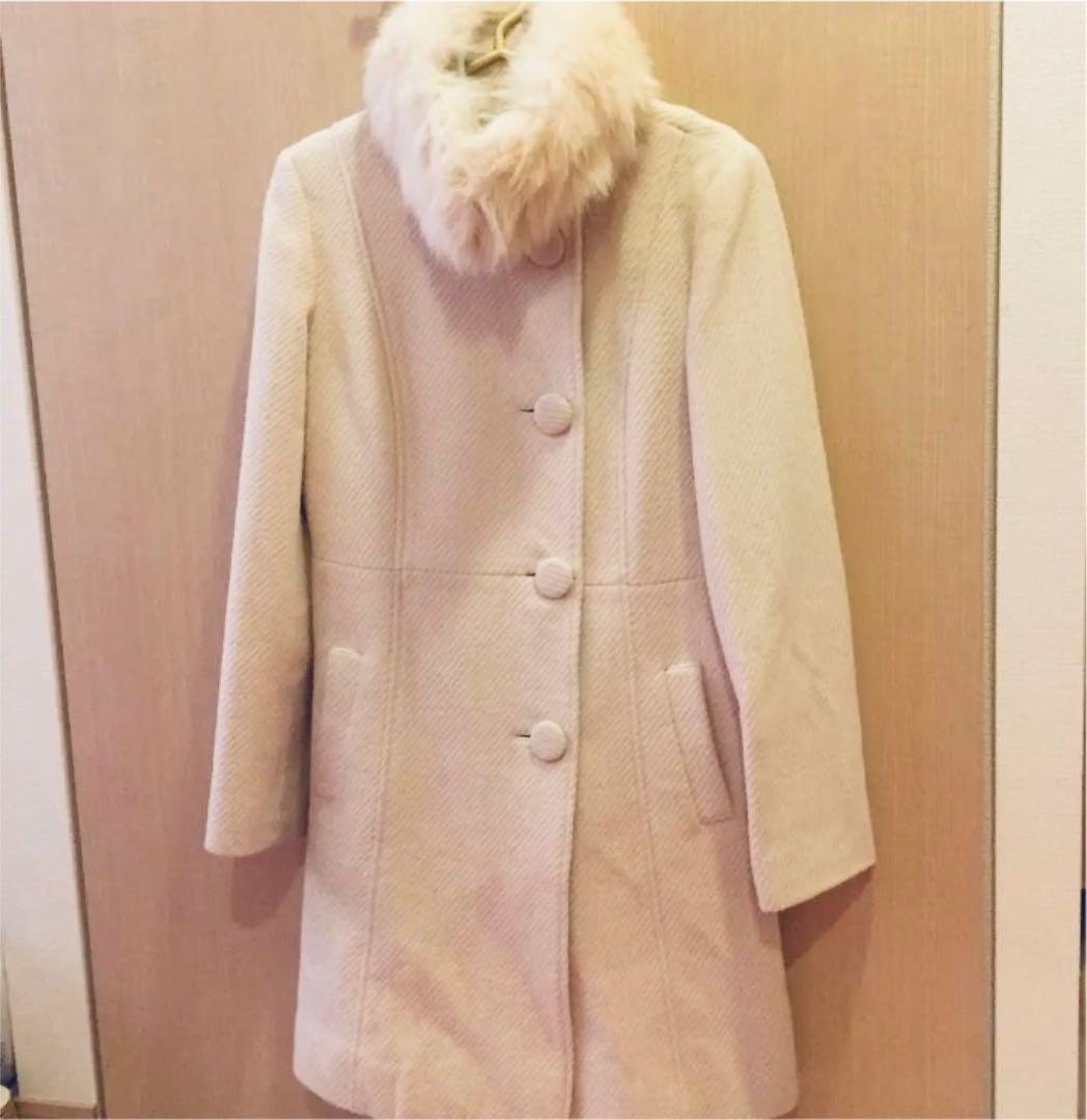 アンゴラ ロングコート フォックスファー付き - メルカリ