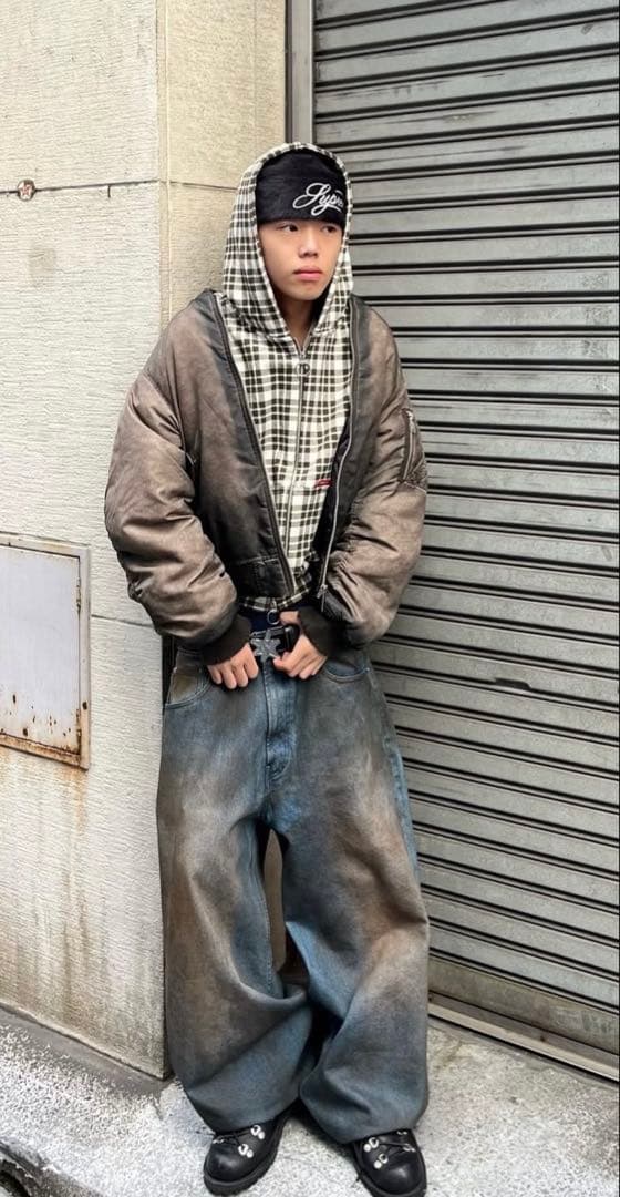 a*s様 BELVET Faded MA-1 Bomber Jacket ブラウ - ジャケット