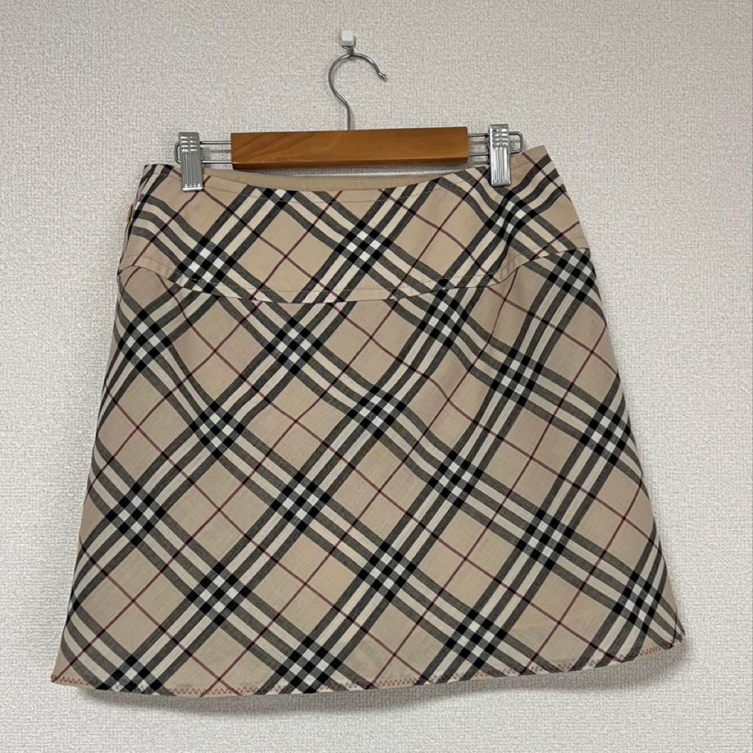美品✨バーバリー ブルーレーベル ラップ　ミニ　スカートノバチェック サイズ38