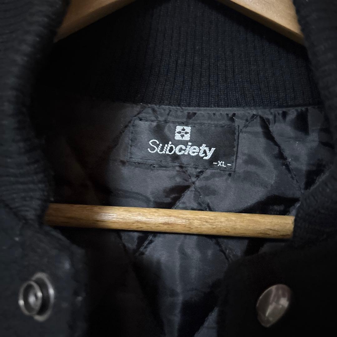 今週限定値下げ　サブサエティ　スタジャン　レザー　チェーン刺繍