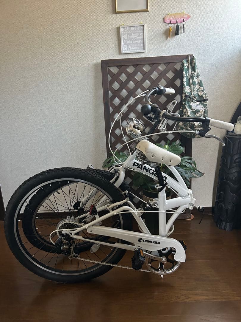PANGERA 折りたたみ自転車 ホワイトビーチクルーザー26インチ