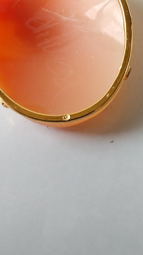 シェルカメオ CAMEO ブローチ 2WAY サイン入り ヴィンテージ 美品