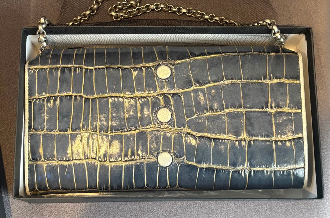 【美品】ヒロコハヤシ　長財布　チェーン　クラッチバッグ