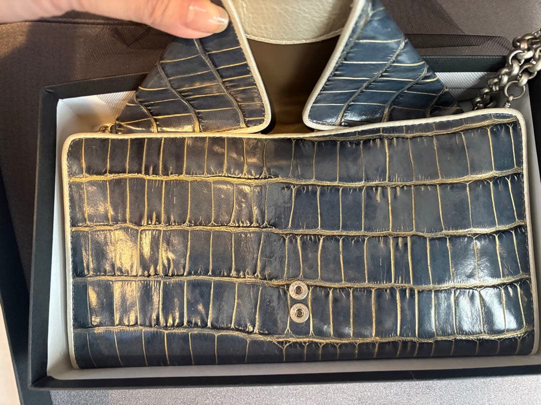 【美品】ヒロコハヤシ　長財布　チェーン　クラッチバッグ