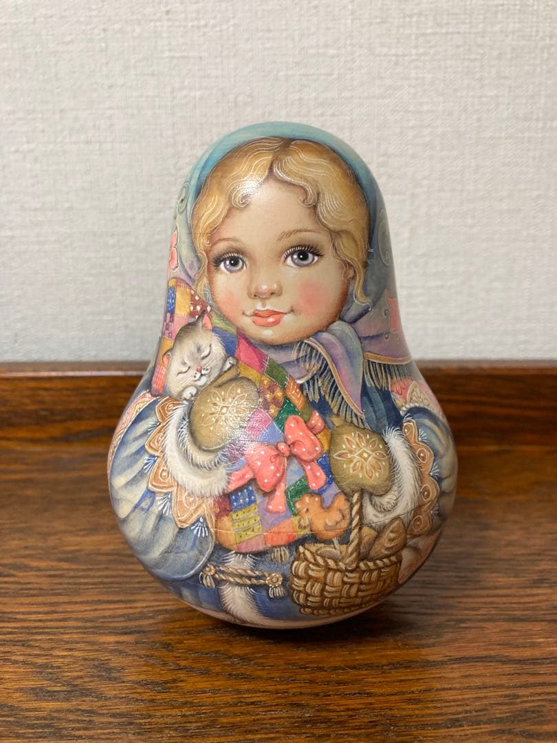 新春セール♪【28％OFF】ロシア☆お起き上がりこぼし♪『冬景色』マトリョーシカ