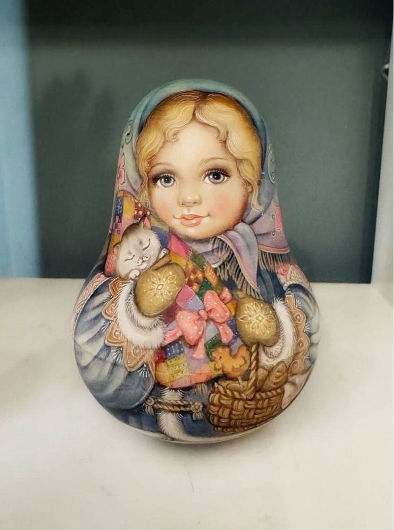 新春セール♪【28％OFF】ロシア☆お起き上がりこぼし♪『冬景色』マトリョーシカ