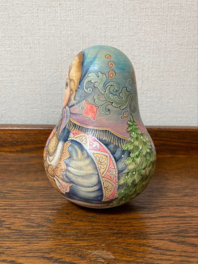 新春セール♪【28％OFF】ロシア☆お起き上がりこぼし♪『冬景色』マトリョーシカ