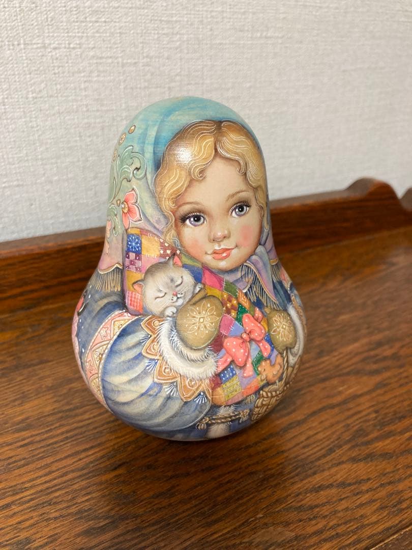 新春セール♪【28％OFF】ロシア☆お起き上がりこぼし♪『冬景色』マトリョーシカ