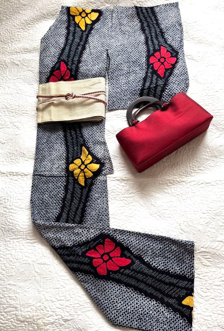 粋な大人の浴衣◆有松絞り 花間道