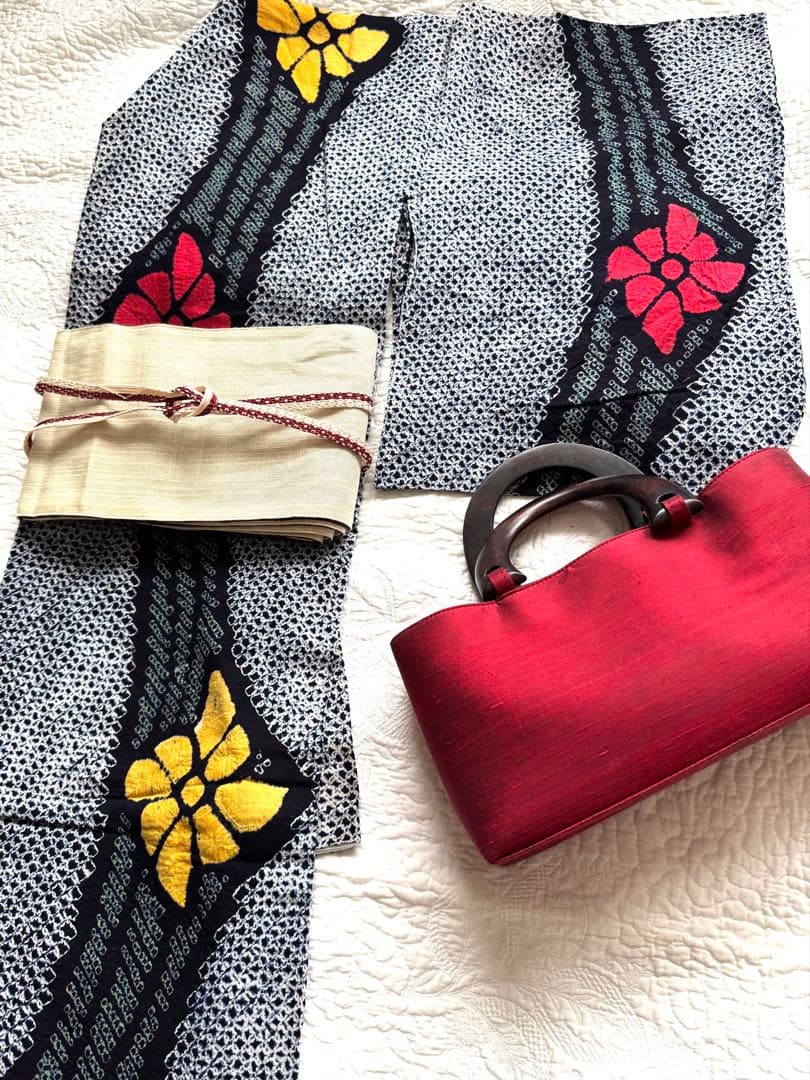 粋な大人の浴衣◆有松絞り 花間道