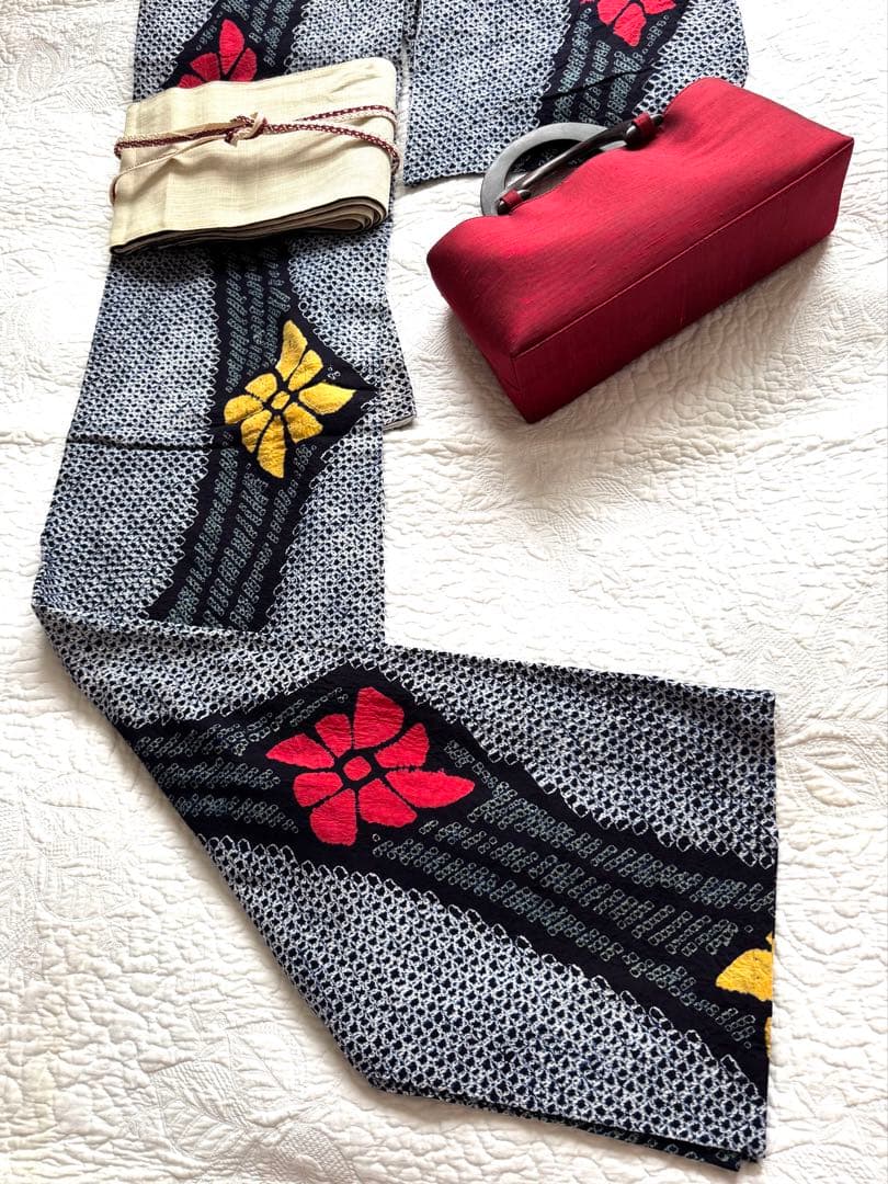 粋な大人の浴衣◆有松絞り 花間道