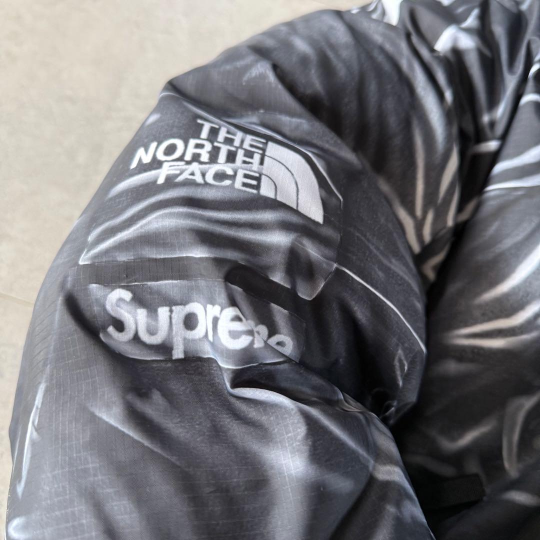 Supreme ノースフェイス　ダウンジャケット　ヌプシ　黒　M 騙し絵ヌプシ