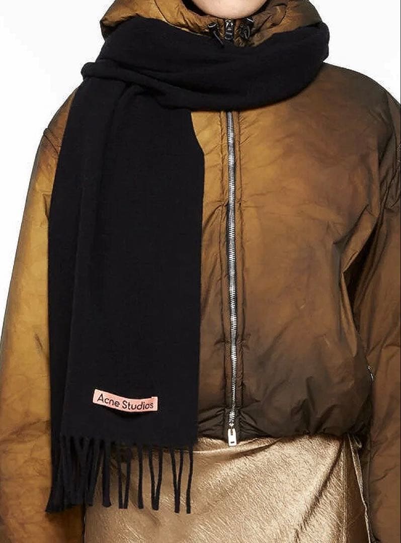 【Acne Studios】新品/未使用 フリンジウールスカーフ・ブラック
