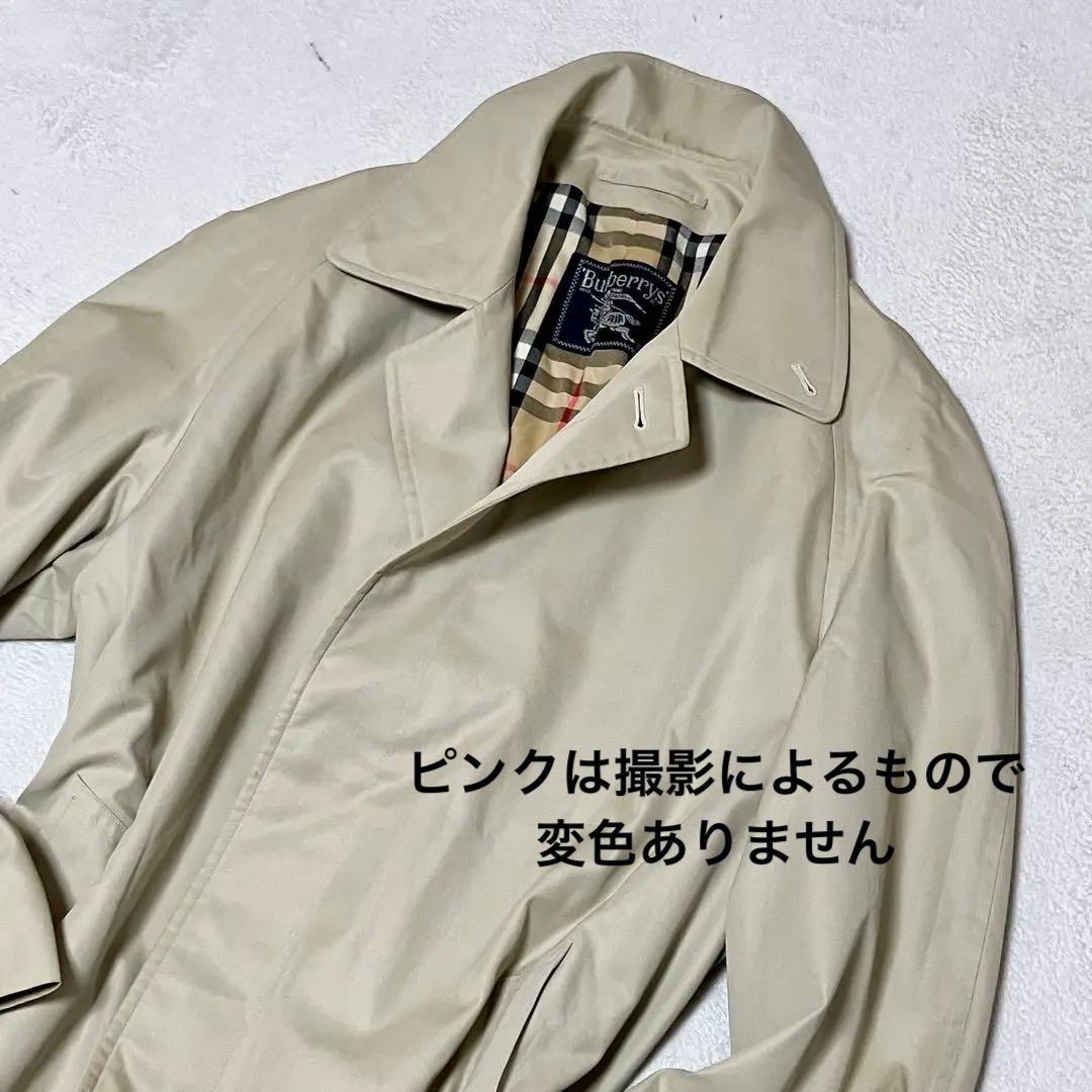 バーバリー ステンカラーコート ロング 裏ノバチェック総柄 大きめ