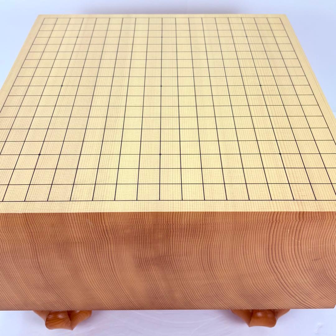 高級囲碁盤 17.5cm 天然漆線引き 桐蓋付 美品 伝統的技法 登録番号押印有