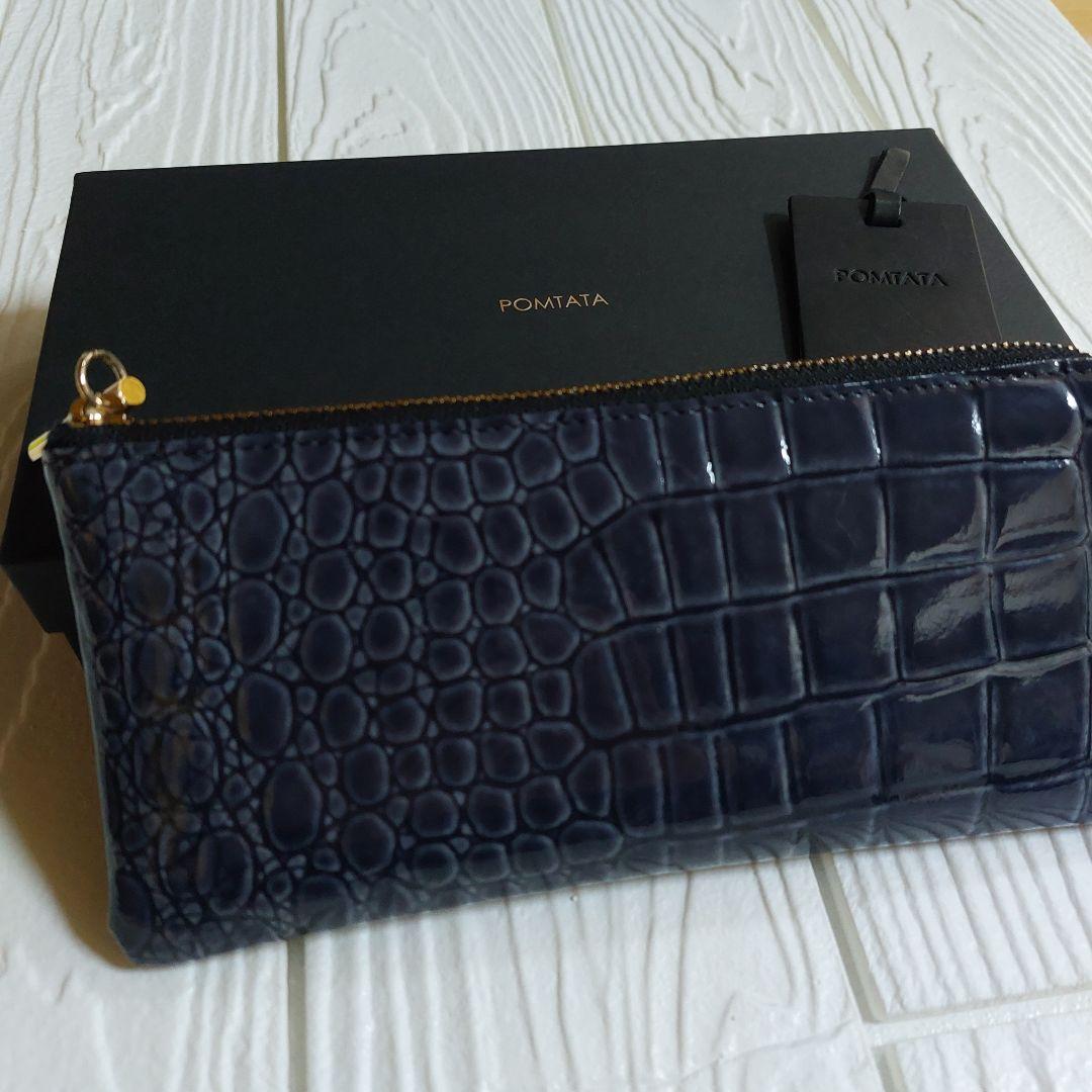 POMTATA/ポンタタ Ｌジップロングウォレットクロコ型押しレザー