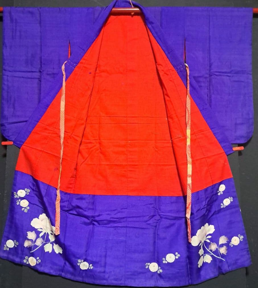 大きな牡丹！正絹アンティーク子供着物