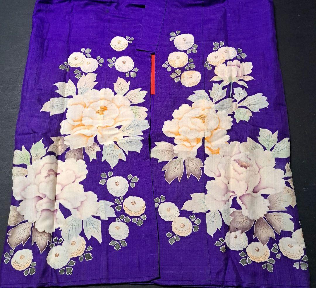 大きな牡丹！正絹アンティーク子供着物