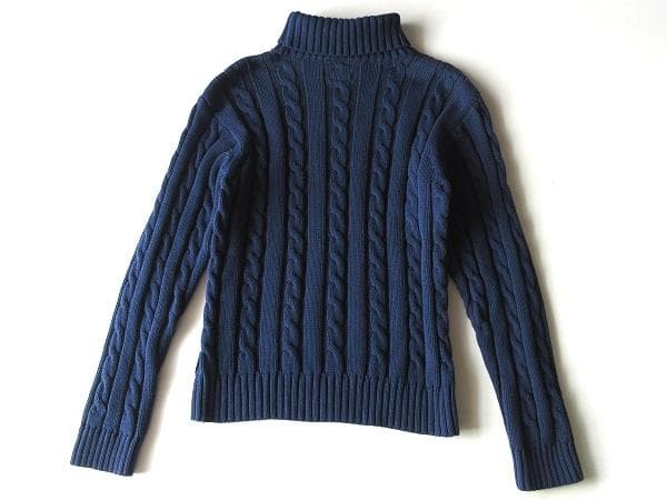 セール　フラットヘッド コットンニット タートルネックニット ケーブルニット M