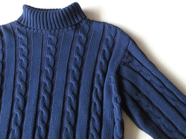 セール　フラットヘッド コットンニット タートルネックニット ケーブルニット M