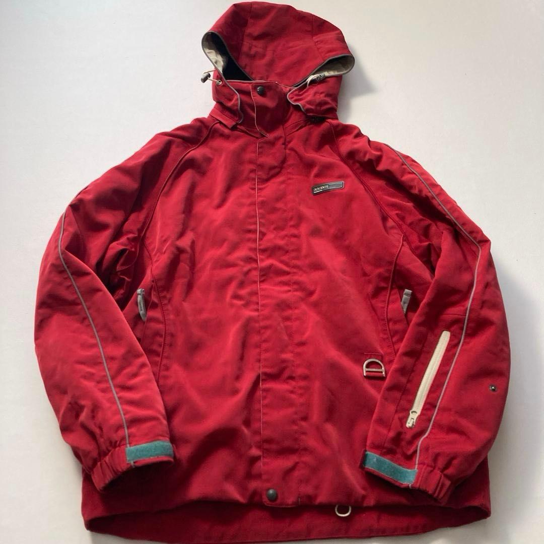 【好配色】デサント スキーウェア 上下セット L メンズ 赤 ジャケット パンツ