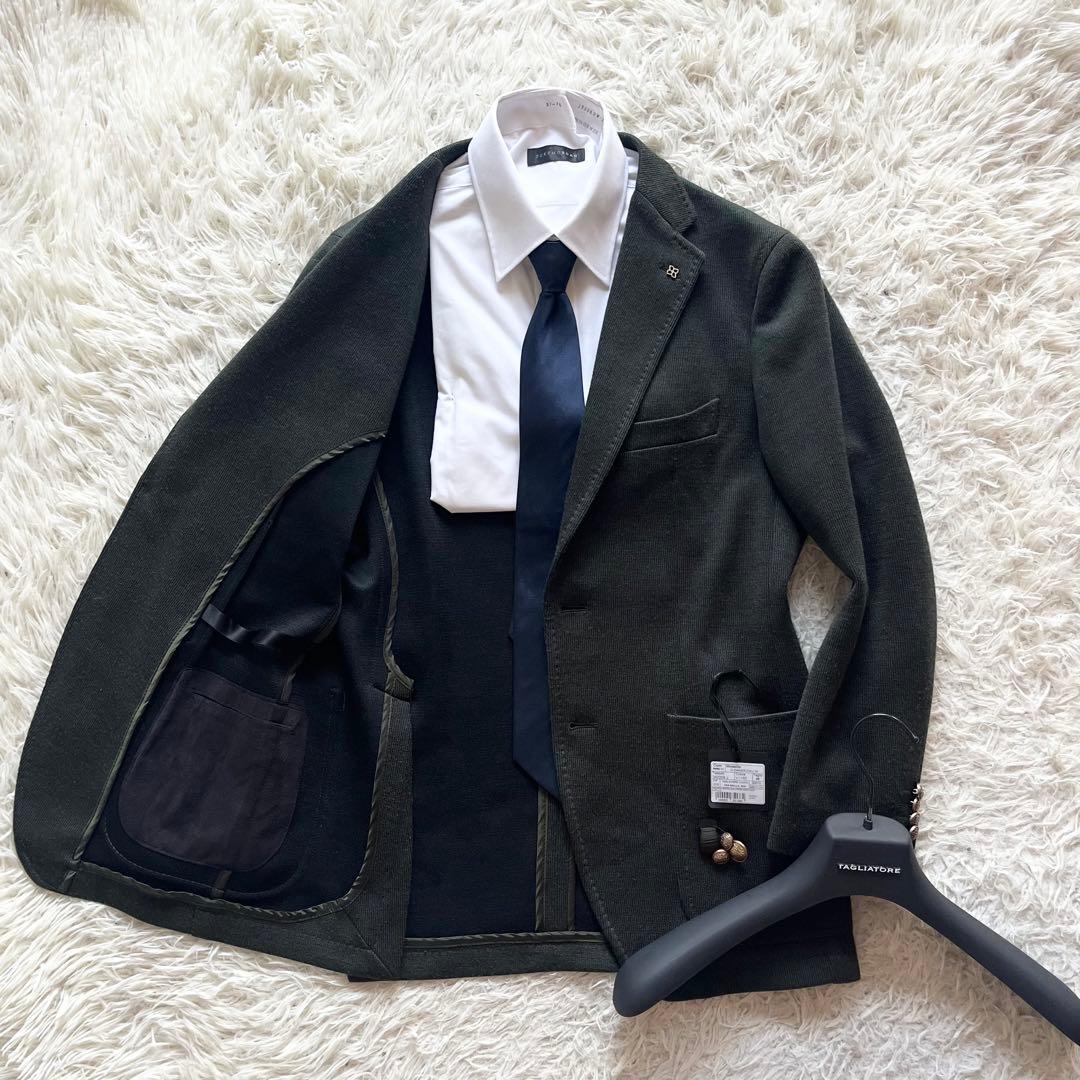 <美品>TAGLIATORE×ブリッラ dakar 金ボタン ジャケット 46