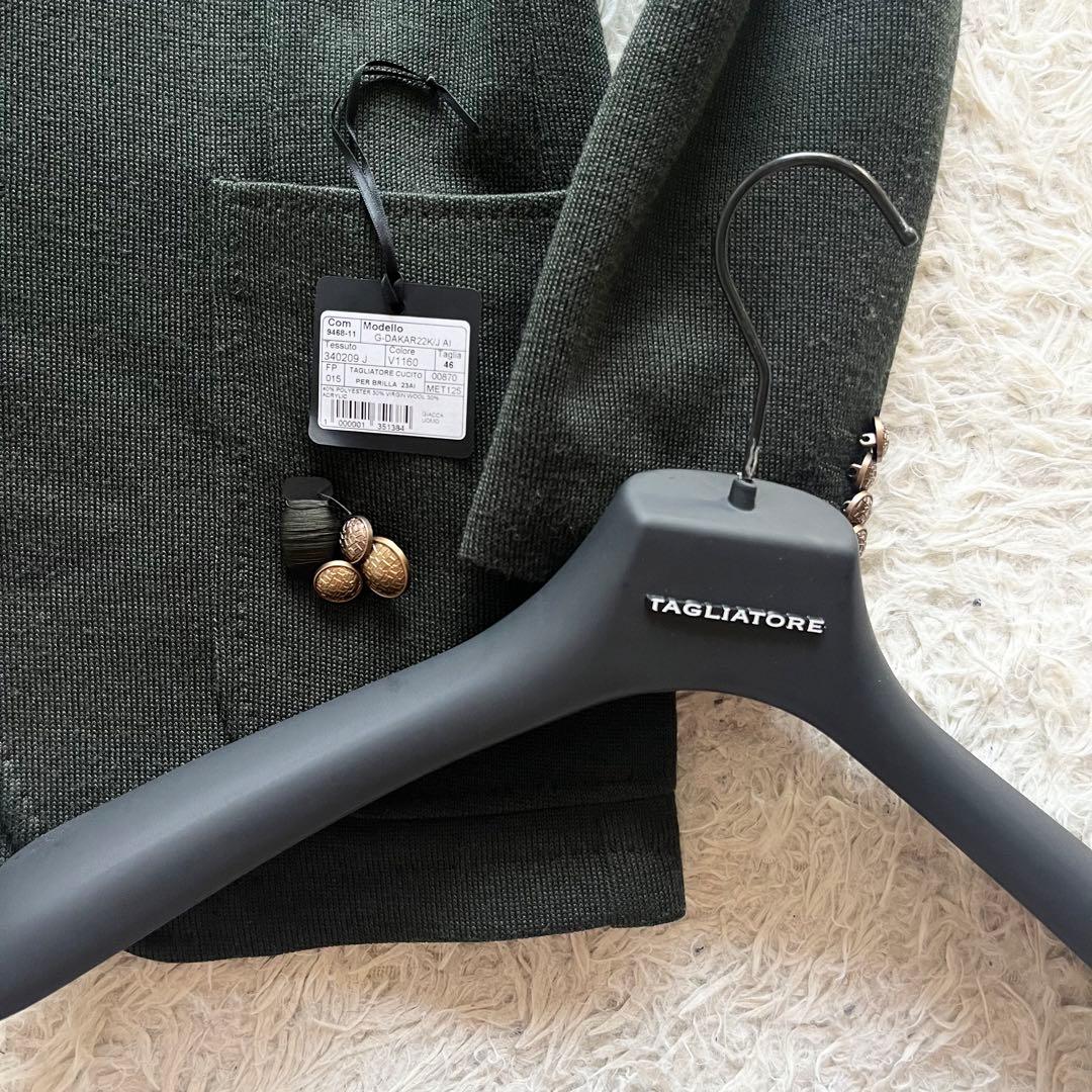 <美品>TAGLIATORE×ブリッラ dakar 金ボタン ジャケット 46