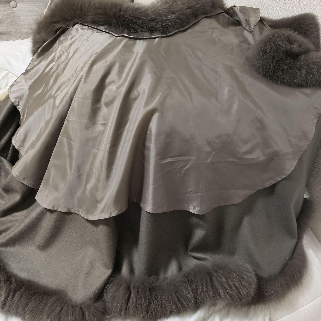 もも様専用！カシミヤ100 フォックスファー 定価45万円 タグ付きケープ