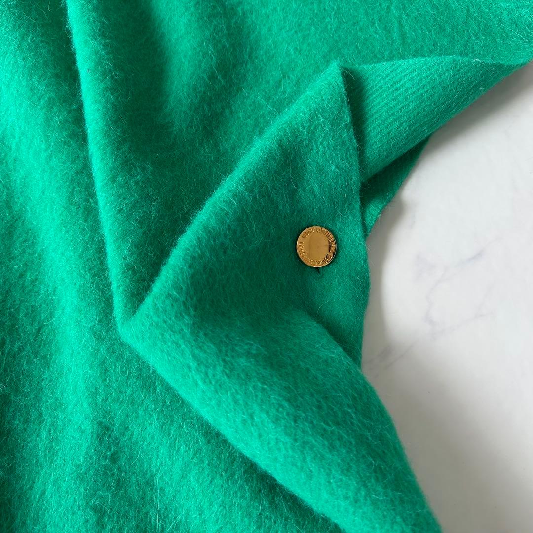 未使用級 グレースコンチネンタル シャギーフリンジストール グリーン ふわふわ