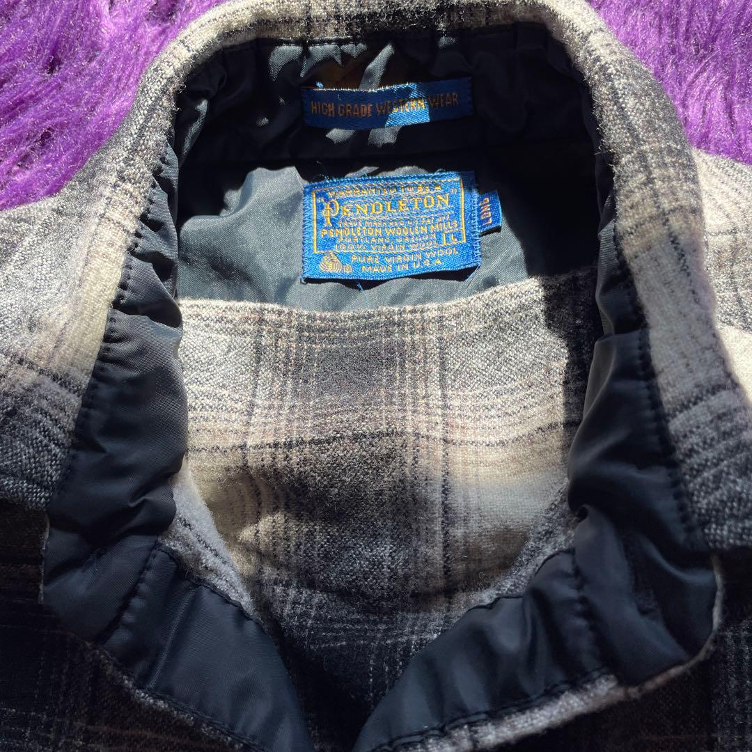 超スペシャル 60s ペンドルトン オンブレ チェック シャツ L ブラック