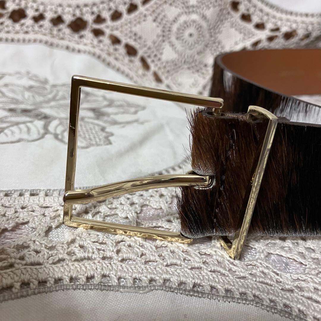 美品　MAISON BOINET ハラコレザー ベルト 80/32