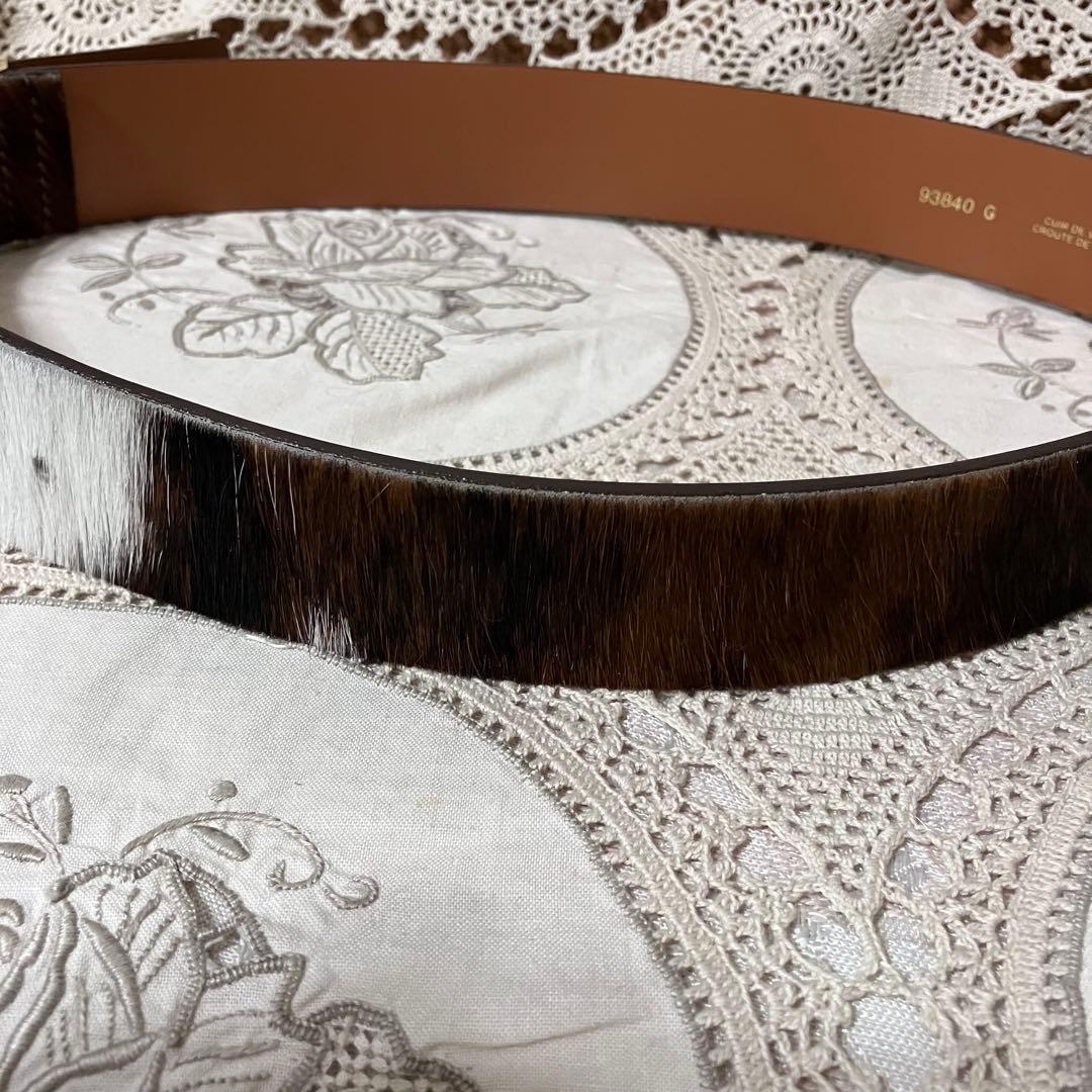 美品　MAISON BOINET ハラコレザー ベルト 80/32