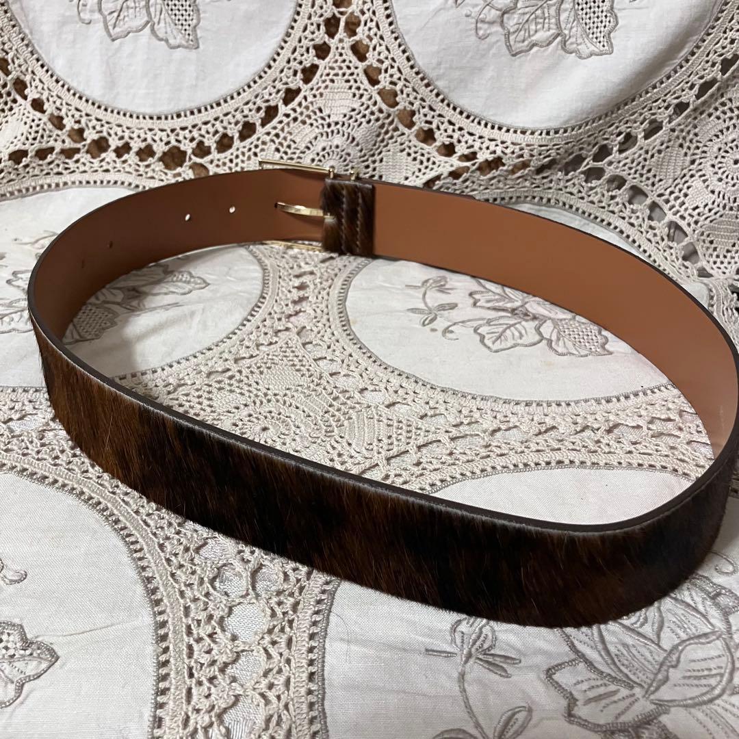 美品　MAISON BOINET ハラコレザー ベルト 80/32