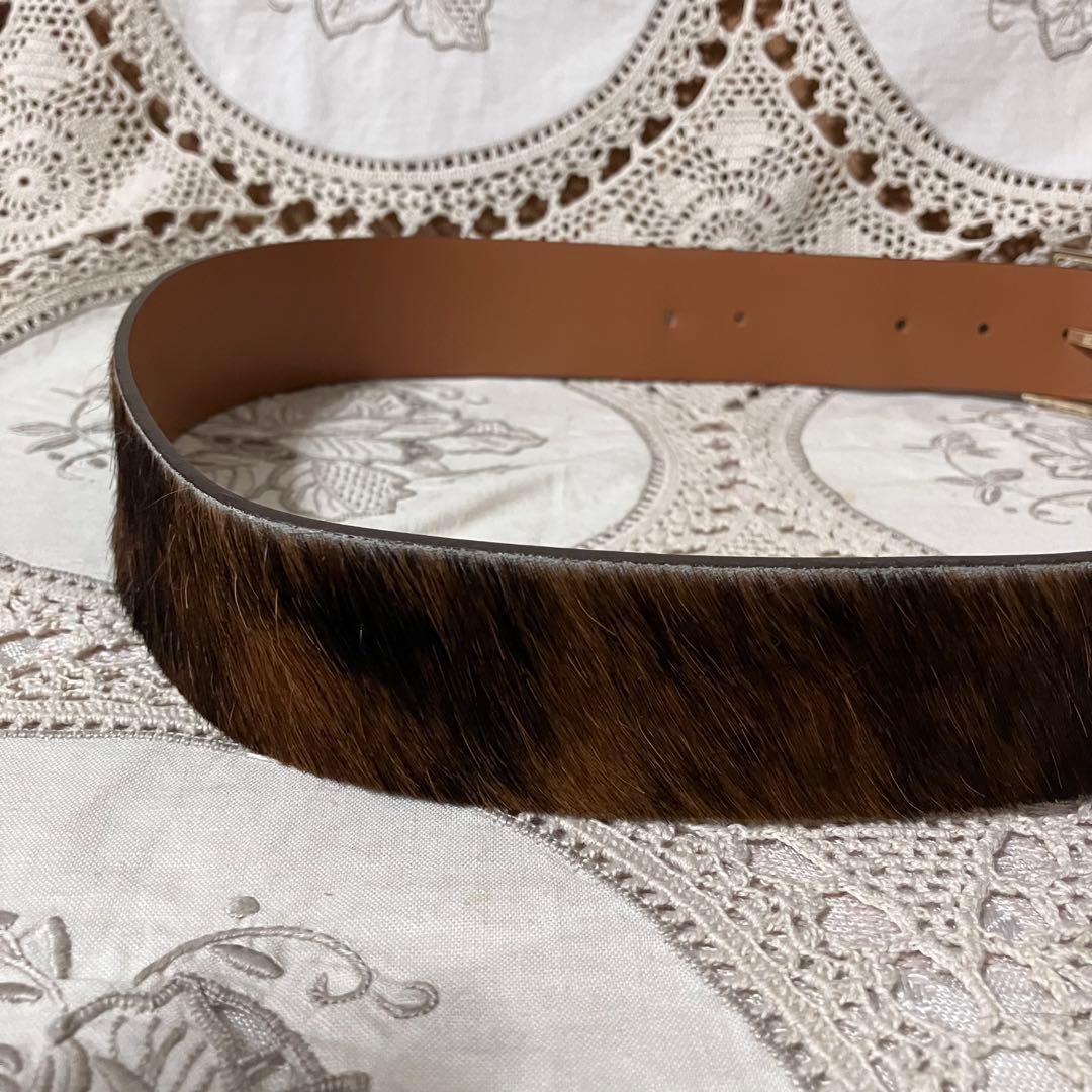 美品　MAISON BOINET ハラコレザー ベルト 80/32