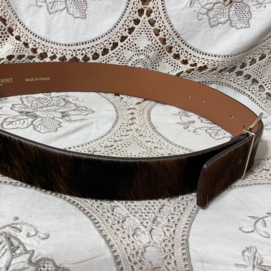 美品　MAISON BOINET ハラコレザー ベルト 80/32