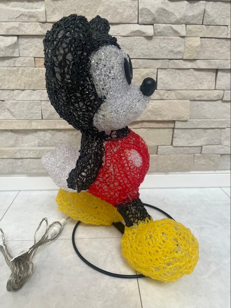 3D クリスタルモチーフ ミッキーマウス LEDランプ 約30cm